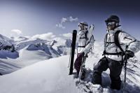 Skifahren am Kitzsteinhorn Gletscher im Winter 
